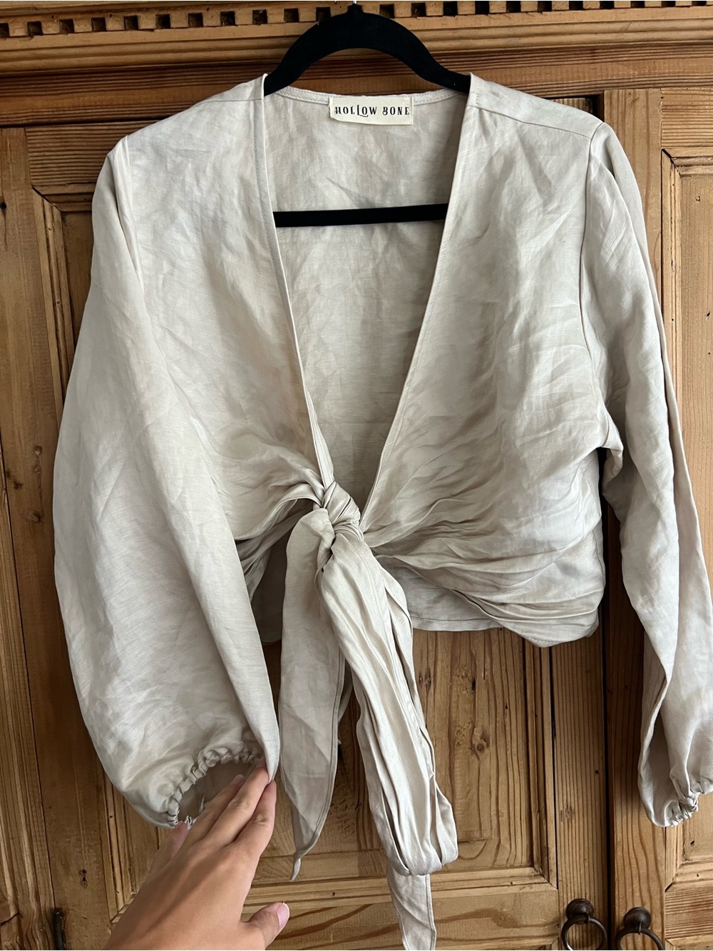 Silk Cotton wrap top Hollow Bone